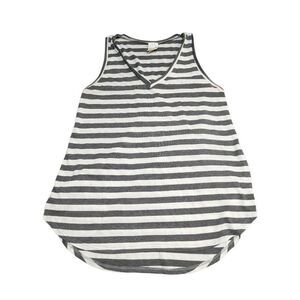 FreeLoader Black and White (or ivory/gray) Striped V-neck Tank Top in a Women's